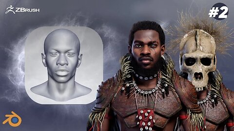 Yoruba god: Sango, the God of Thunder using Blender- 3D Timelapse part 2