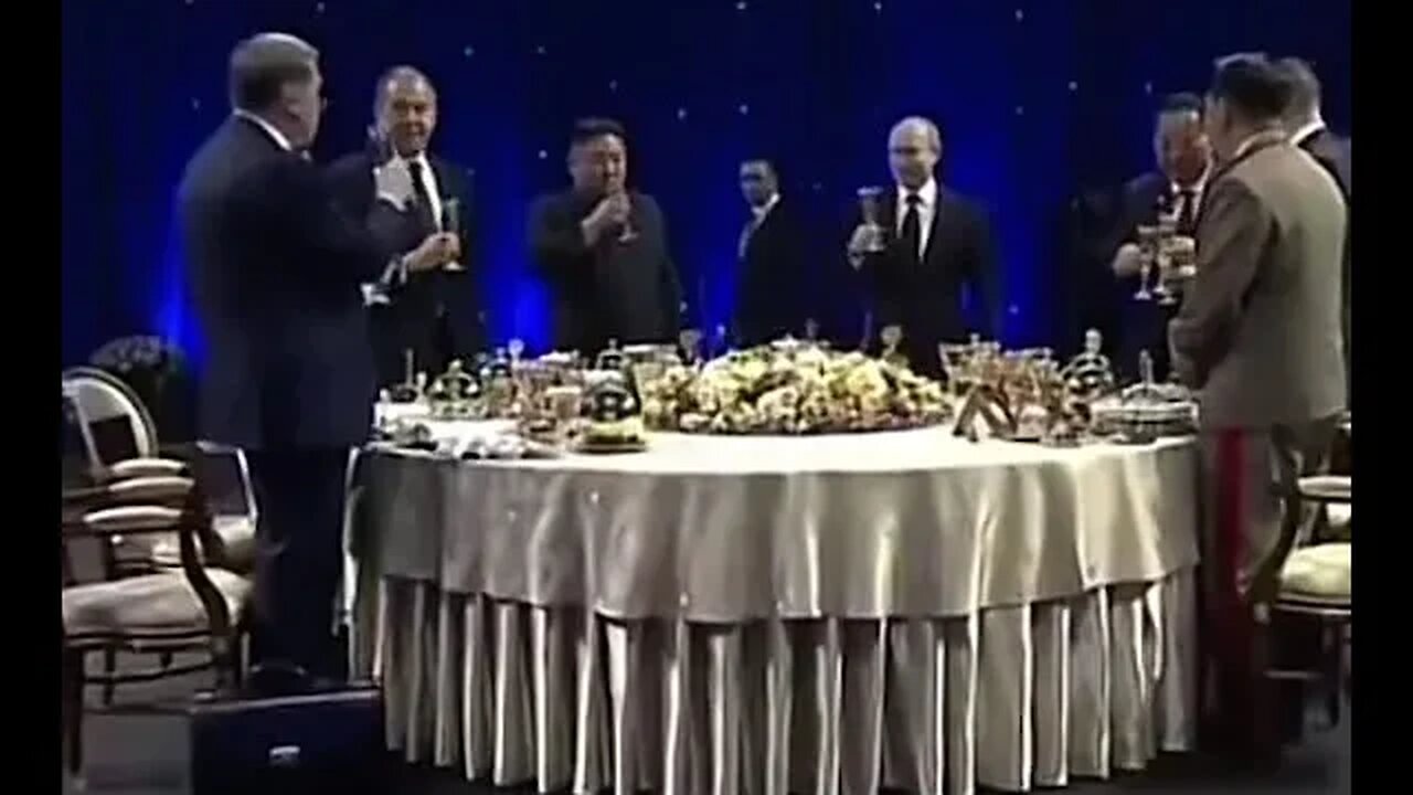 you first, no you first | putin having a drink with the president of North Korea #supportukraine
