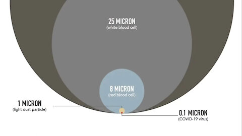 A COVID particle is about .1 micron..