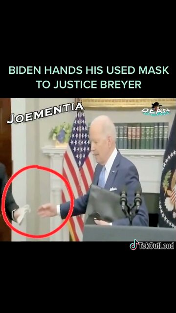 #WTF! Joementia Biden Hands His USED Mask To Justice Breyer