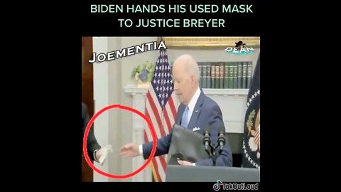 #WTF! Joementia Biden Hands His USED Mask To Justice Breyer