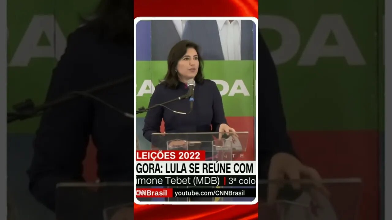 O candidato à Presidência Lula se encontrou, com a candidata derrotada à Presidência Simone Tebet