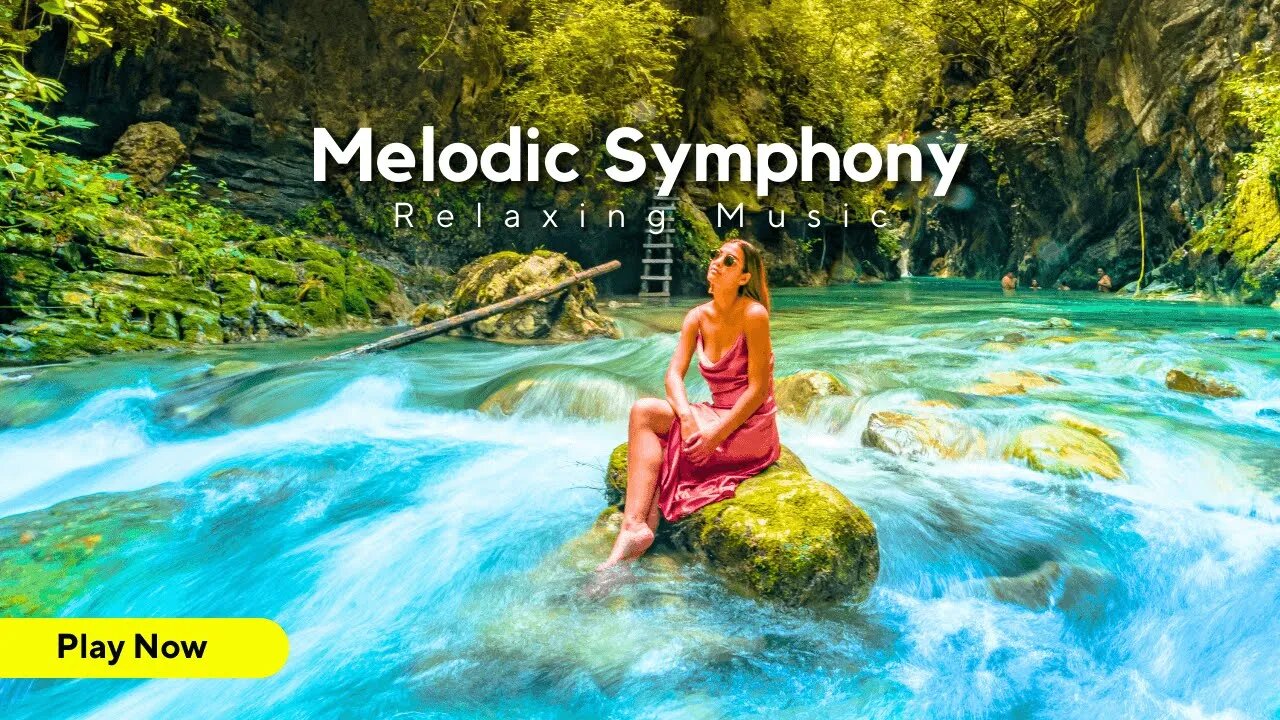 MELODIC SYMPHONY Dive Into The SERENITY Of Brook With SOOTHING Chimes And Bird Songs, Relaxing Music