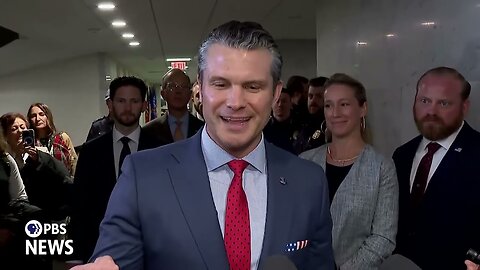 WATCH: Hegseth speaks with reporters as senators push back on his views about women in combat