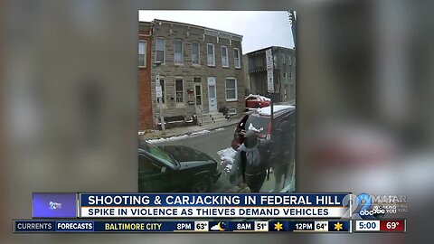 Man suffers graze wound following shooting, carjacking in Federal Hill