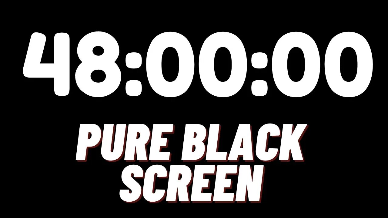 48 Hour Countdown Timer On Pure Black Screen In HD