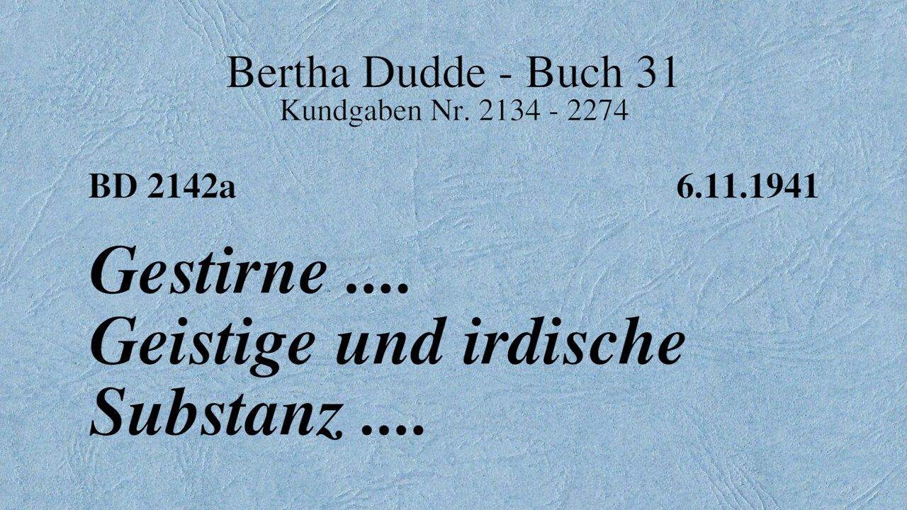 BD 2142A GESTIRNE .... GEISTIGE UND IRDISCHE SUBSTANZ ....