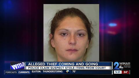 Alleged thief coming and going