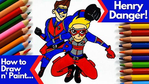 How to draw and paint Kid Danger and Captain Man from Henry Danger