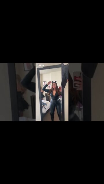 Latex cat suit😈 #shorts #tiktok #trendingshorts #cosplay #latex #halloween