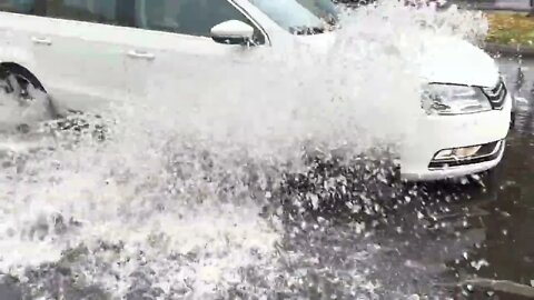 Unclogging storm drain. Multiple whirlpools. In the spirit of-4