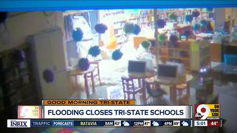 Schools, roads still cleaning up after Sunday night's flooding