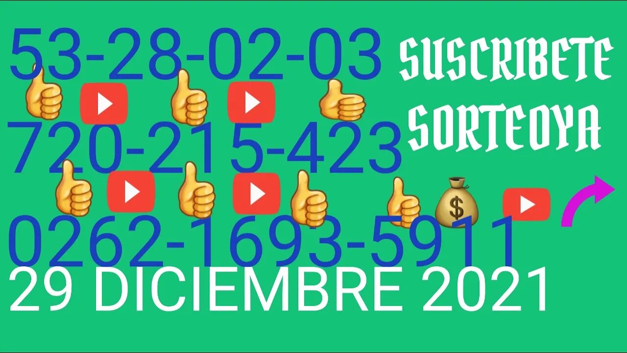 SORTEOYA NUMERO PROBABLE 29 DICIEMBRE 2021