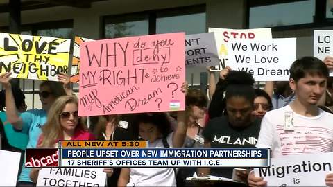 Protestors gather against new ICE collaboration with several Fla. sheriff's offices