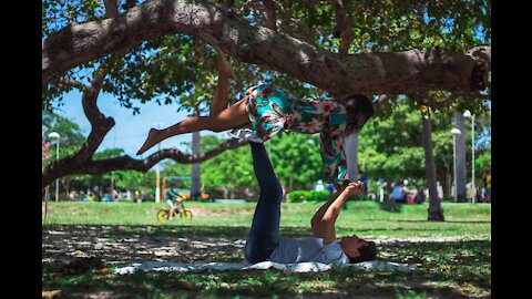 Couple Doing Yoga Together