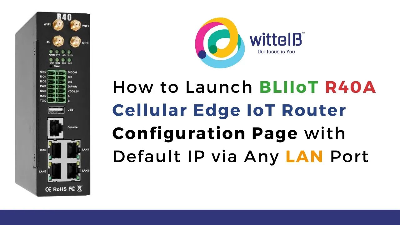 Launch BLIIoT Cellular Edge IoT Router R40A Configuration Page with Default IP via Any LAN Port