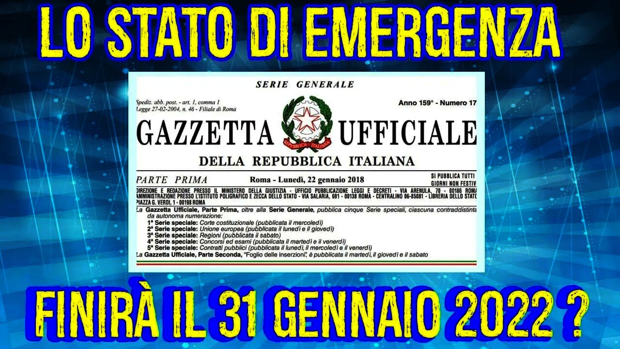 Lo stato di emergenza non è ancora stato prorogato !