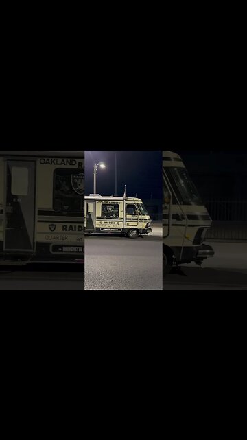 Las Vegas Raiders fan super RV spotted in the Arts District ￼￼