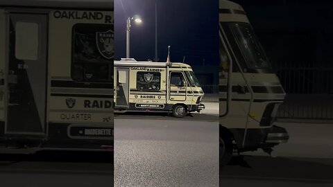 Las Vegas Raiders fan super RV spotted in the Arts District ￼￼