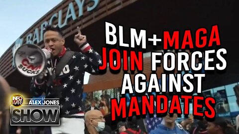 BLM And Trump Supporters Join Forces In Brooklyn Against Vaccine Mandates