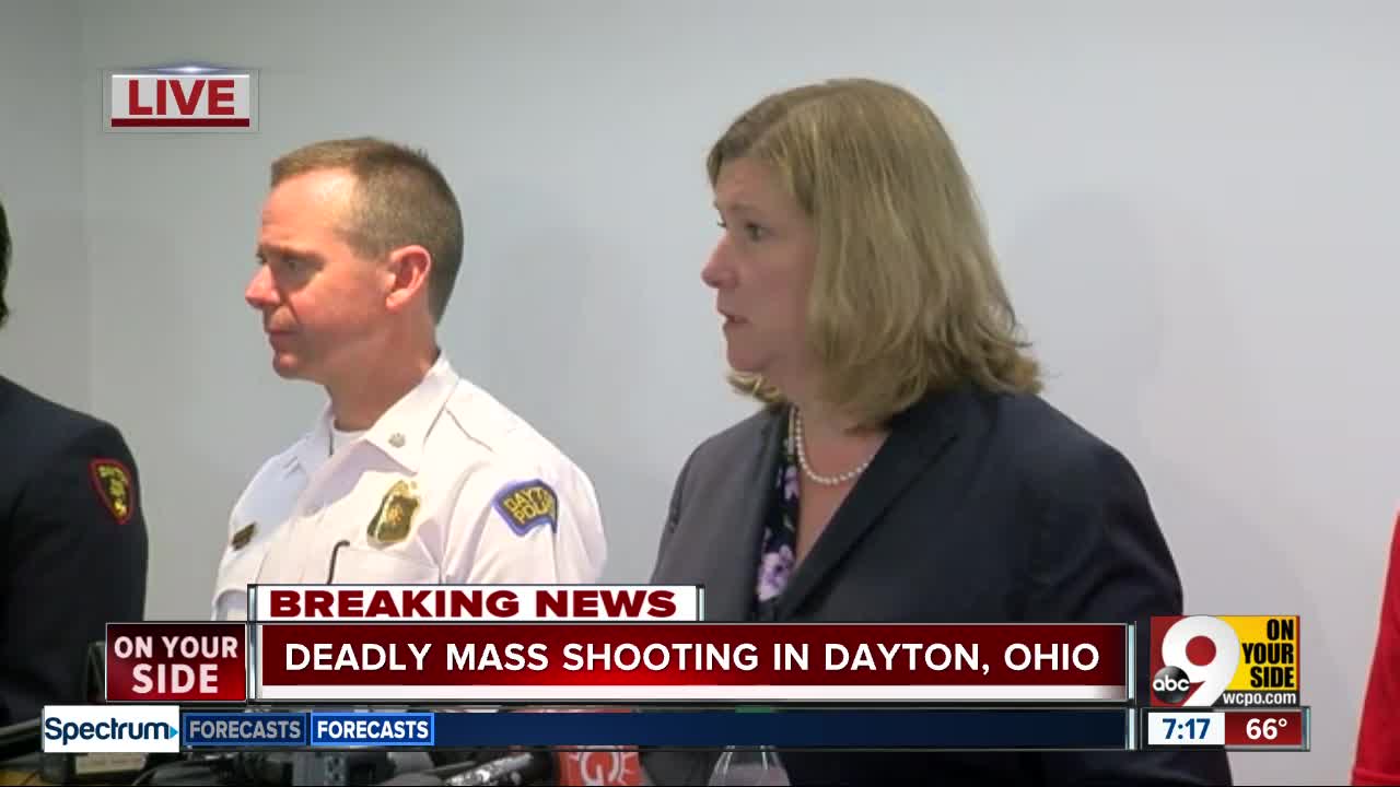 Dayton officials update the public on Sunday morning mass shooting