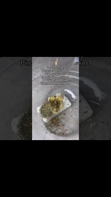 Spinach stuffed salmon super easy dinner! FREE Keto Recipe (Link In Description) #Shorts