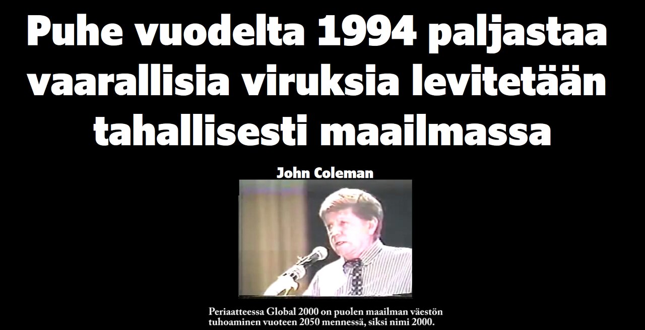 Vuoden 1994 puhe paljastaa tappavia viruksia levitetään tahallisesti maailmassa