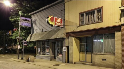 Old Fashion Hot Dog Street Sign Coming Down Today