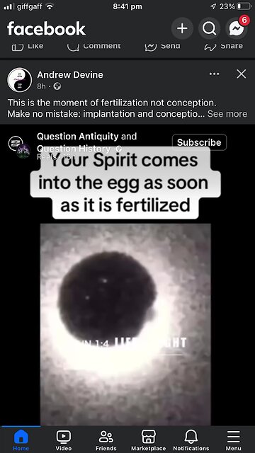 Moment of fertilisation of woman s egg : life starts at the Conception