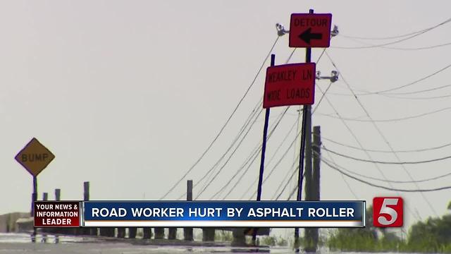 Road Worker Injured After Being Run Over By Asphalt Roller