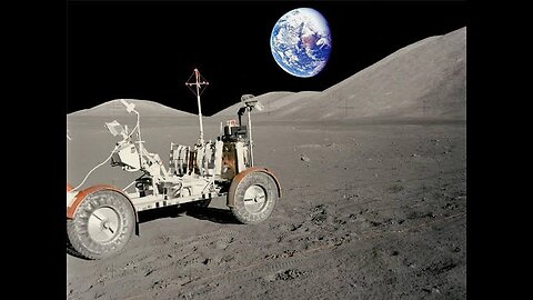 Lunar rover vehicle on moon