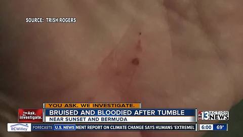 Woman takes nasty tumble after tripping on wires