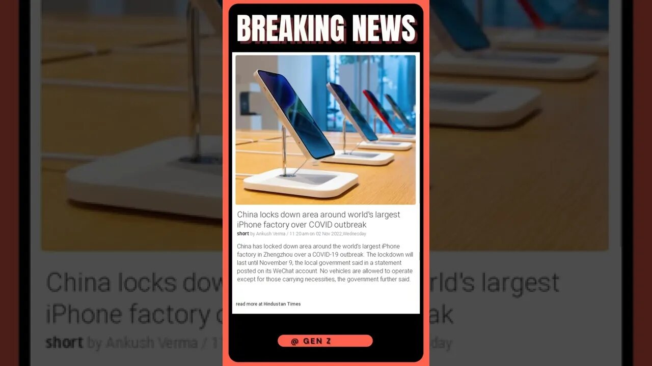 News Bulletin | COVID outbreak at world's largest iPhone factory in China | #shorts #news