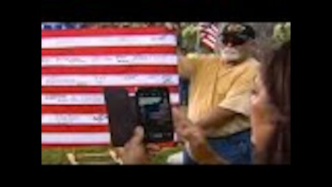 Man Finds $5 Flag At Flea Market, Notices Writing On The Stripes