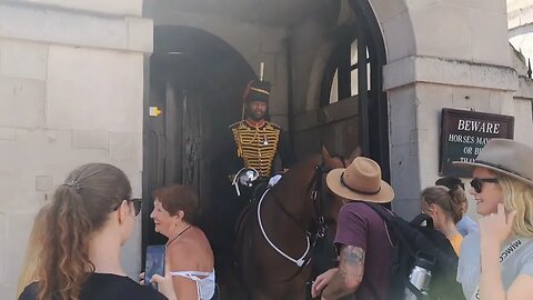 The King's guard tries to stop himself from laughing when tourist said I do know Tom Jones lol 😆😂🤣😄