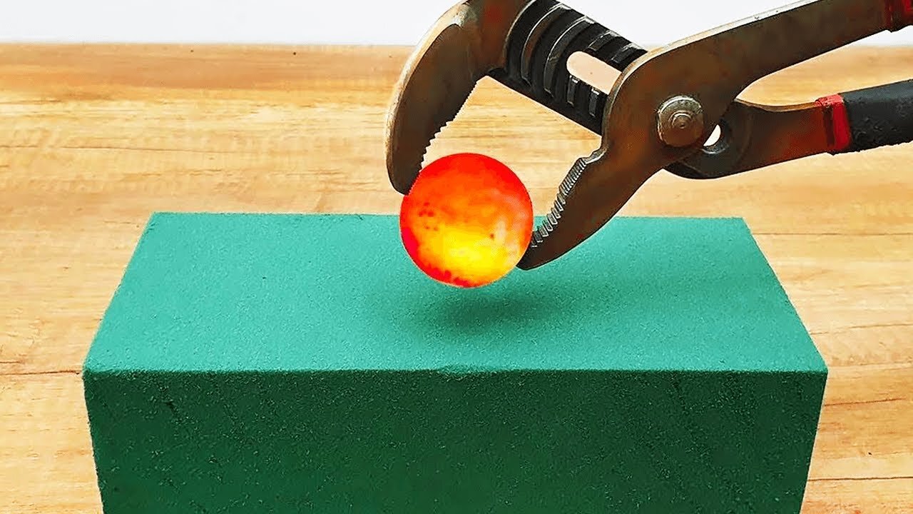 1,000 Degree Ball vs Sponge!