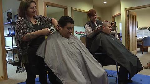 Gyro Shack employees shave heads for co-worker