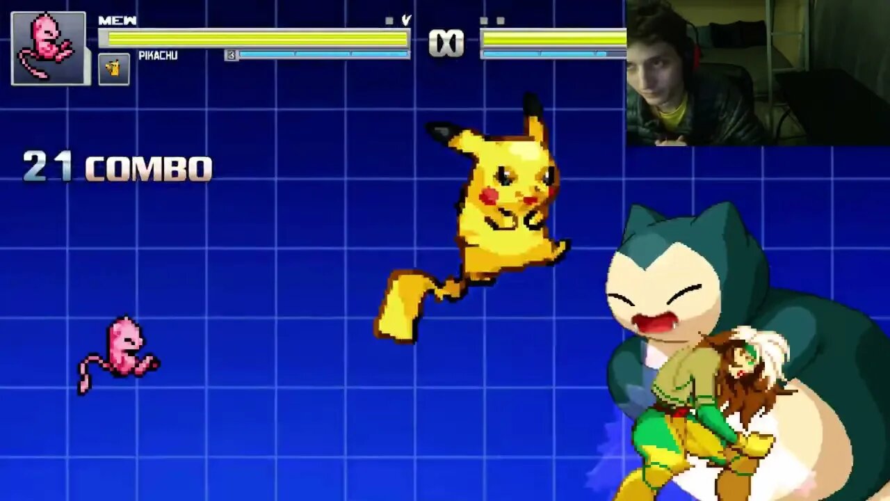 Pokemon Characters (Pikachu, Gengar, Snorlax, And Mew) VS Rogue In An Epic Battle In MUGEN