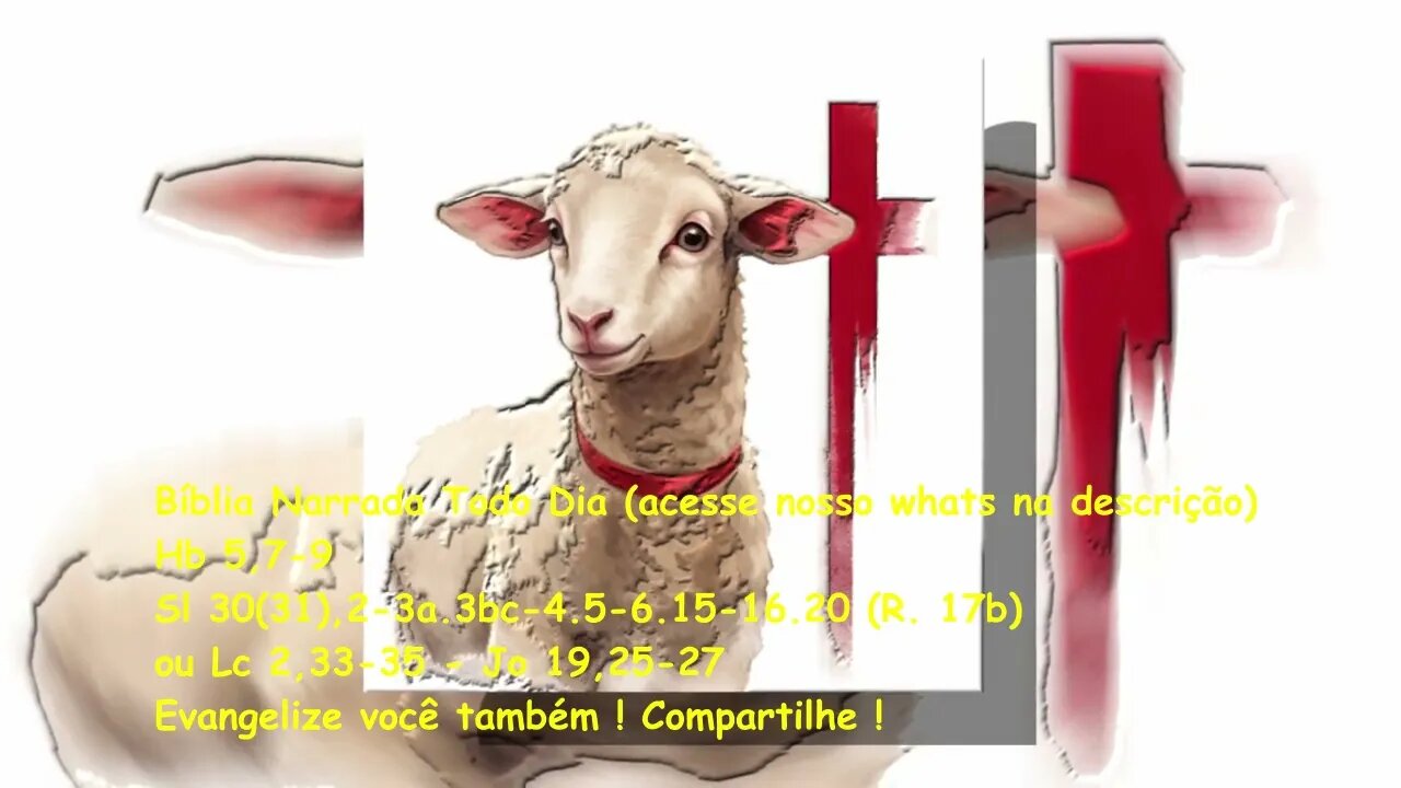 Evangelho do dia - Liturgia Diária - Hb 5,7-9 - Sl 30(31) ou Lc 2,33-35 - Jo 19,25-27