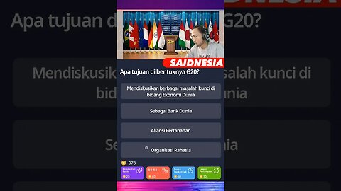 Tujuan dibentuknya G20 | Quizzland level 6 part9