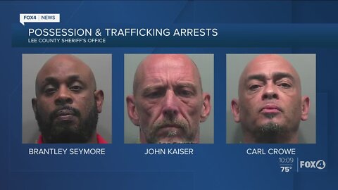 Three men arrested for drug trafficking in Fort Myers