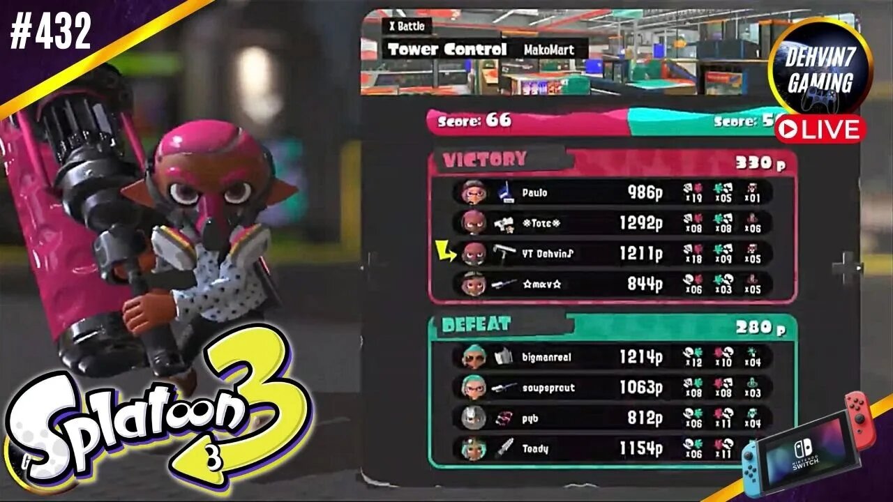 Dynamo Roller and Sub Resistance Up in X Rank + Turf with Viewers | Splatoon 3