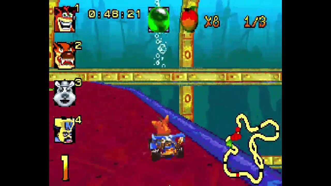 Crash Nitro Kart (GBA) - Adventure Mode Part 2: Barin Hub x All Trophies & Defeating Nash