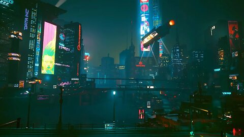 Cyberpunk 2077 - Night City Ambiance - Sound of the City, Aerial Sound - Sleep, Relax, Focus, Chill