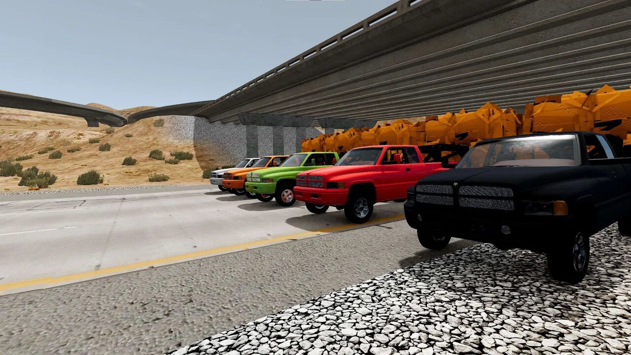 Dodge Ram Tow Test 5.2 Magnum, 5.9 Magnum, 4.7 Magnum, 5.7 HEMI and 440 Magnum HP BeamNG.drive