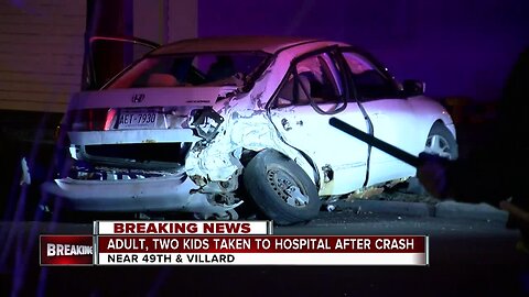 Milwaukee Fire: Two children, one adult hurt in crash on 49th & Villard