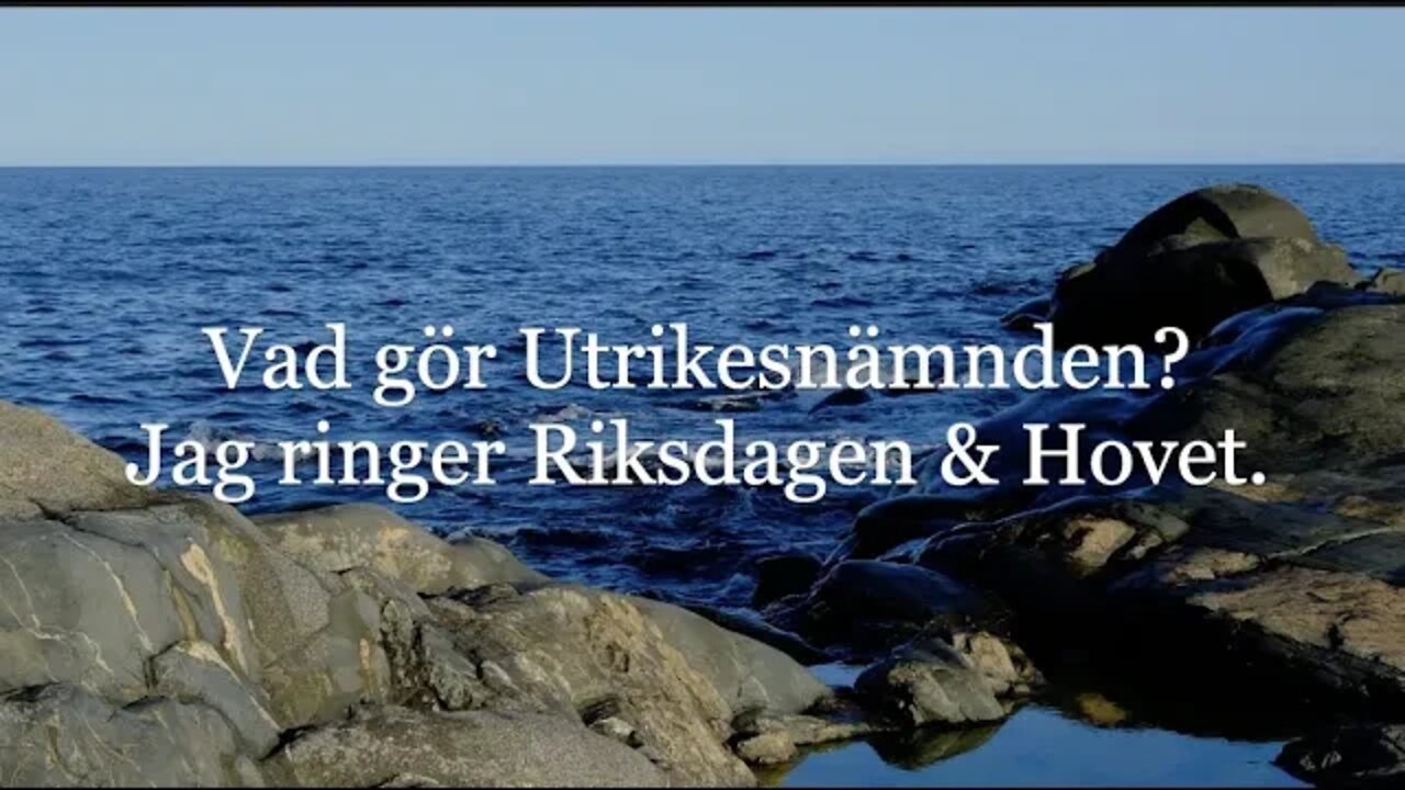 Vad gör utrikesnämnden? Jag ringer riksdagsinformationen och Hovet.