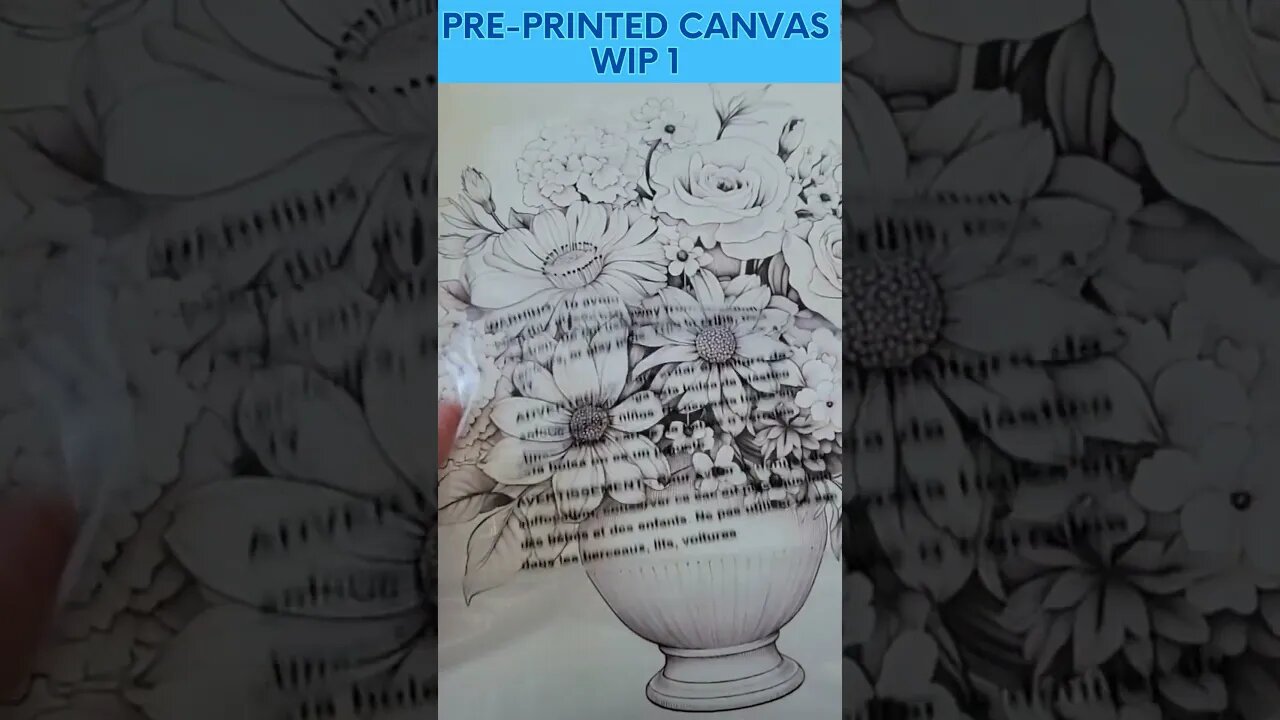 Flowers in a Vase-Preprinted Canvas-WIP 1