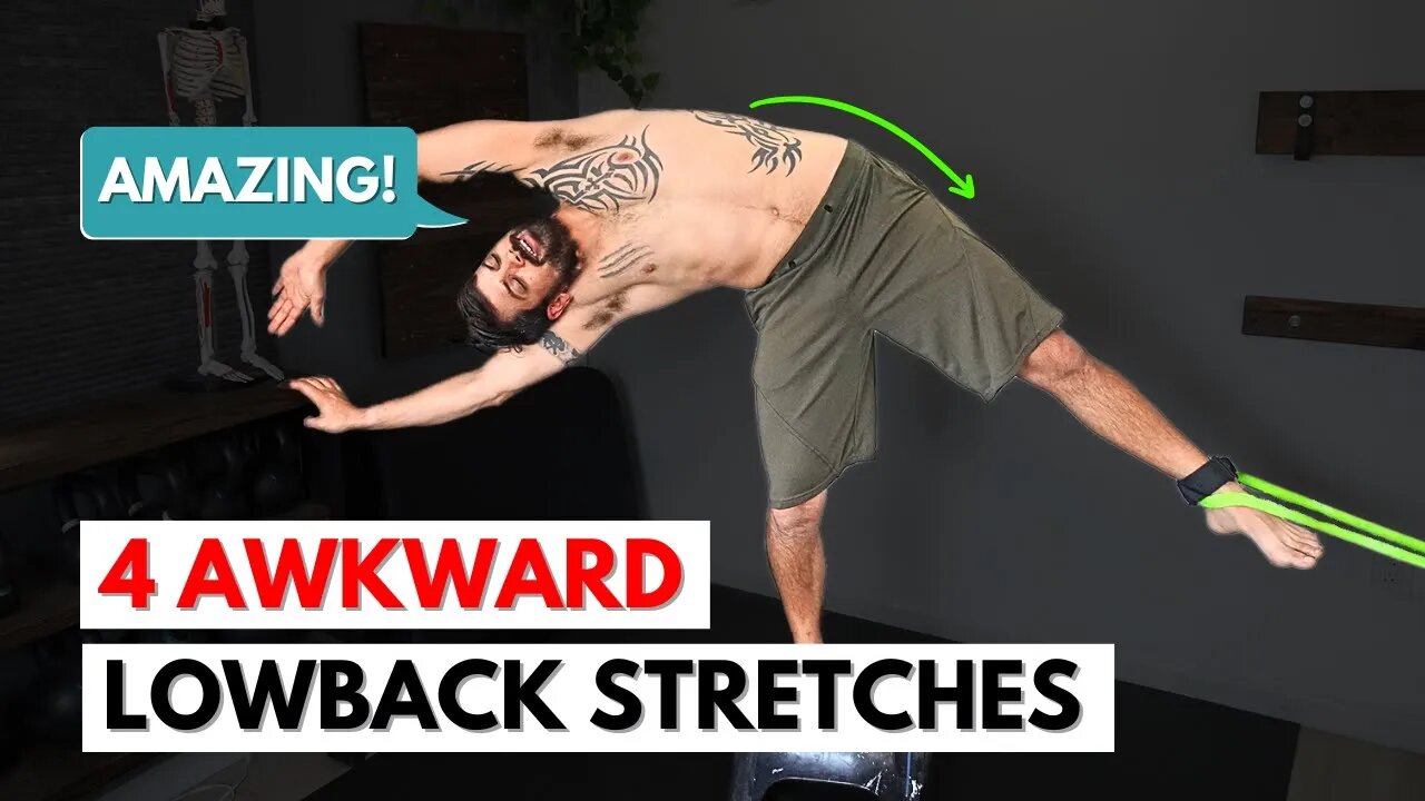 4 AWKWARD Low Back Stretches Everyone MUST Try