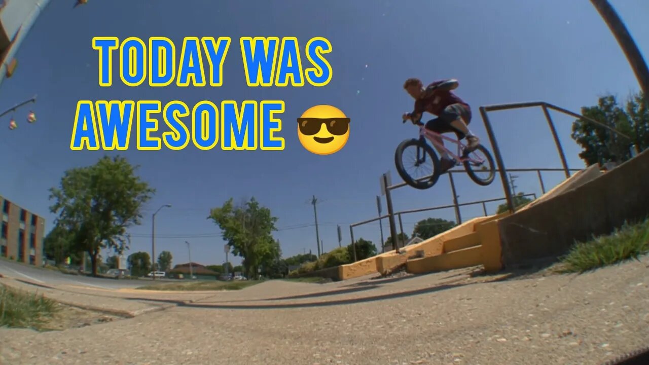 Hit a new spot today SKATEBOARDER LEARNS BMX